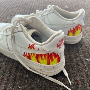 Size 7 Nike air forces hand painted